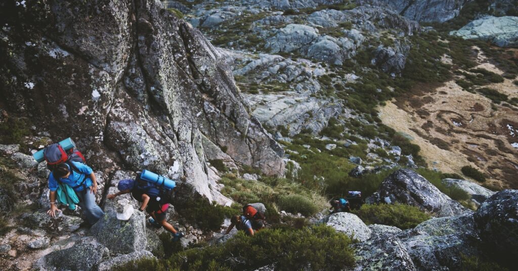 hikers on a mountain