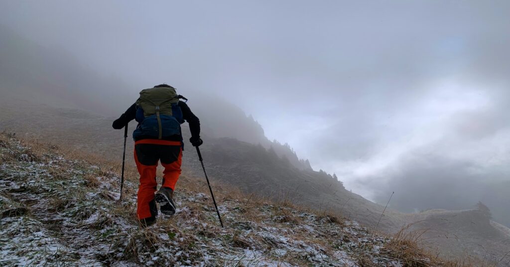 hiking with poles