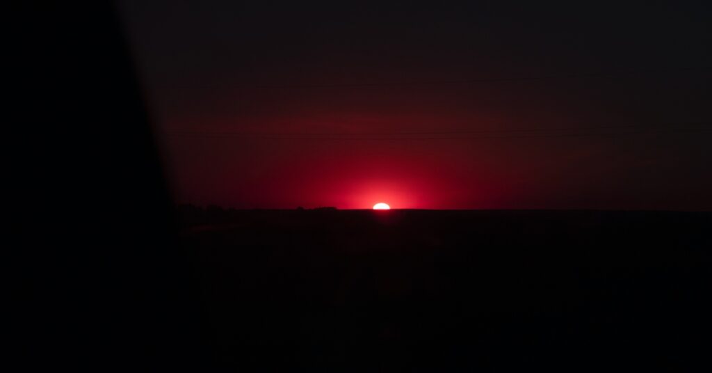 Sunset at a hiking trail