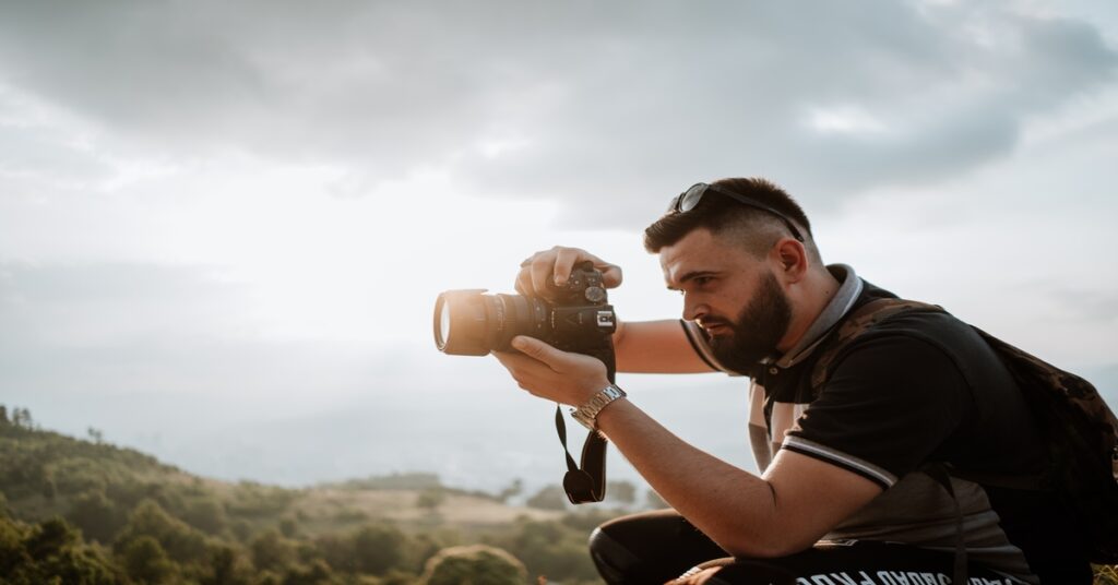 hiker with camera