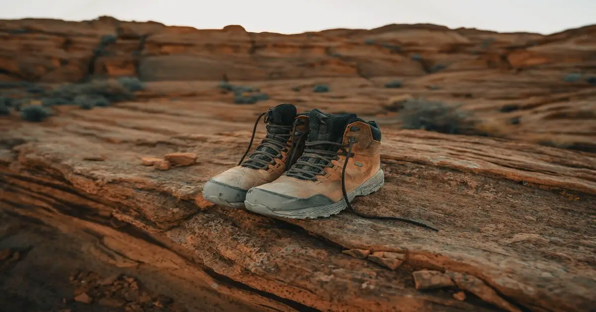 a pair of hiking boots