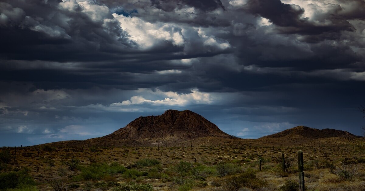 dark clouds during a hike