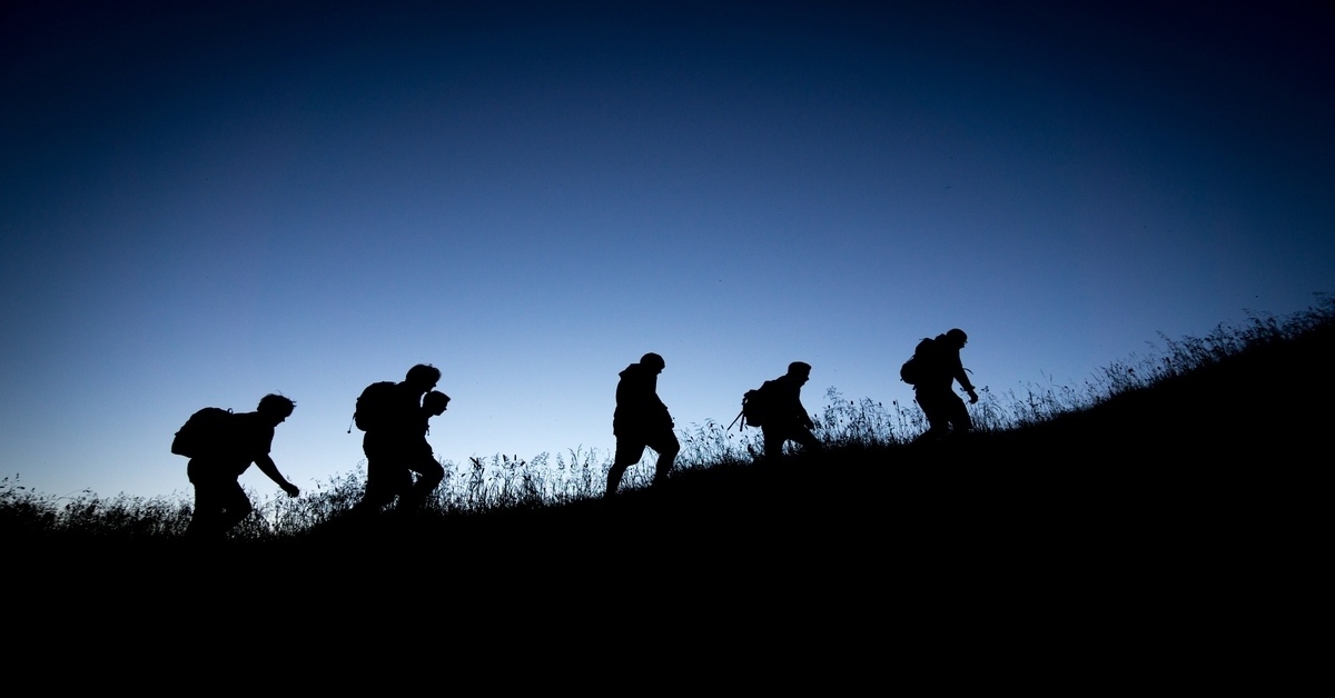 hikers at a night hike