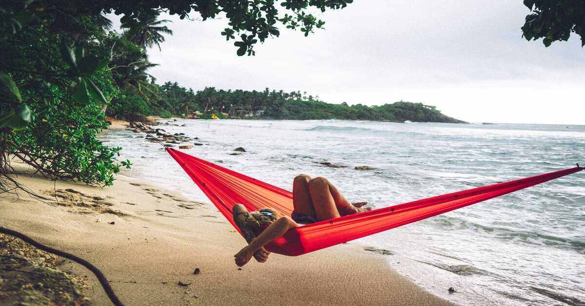 woman on a hammock