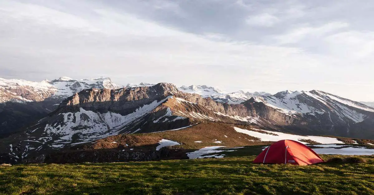 camping tent in the mountains