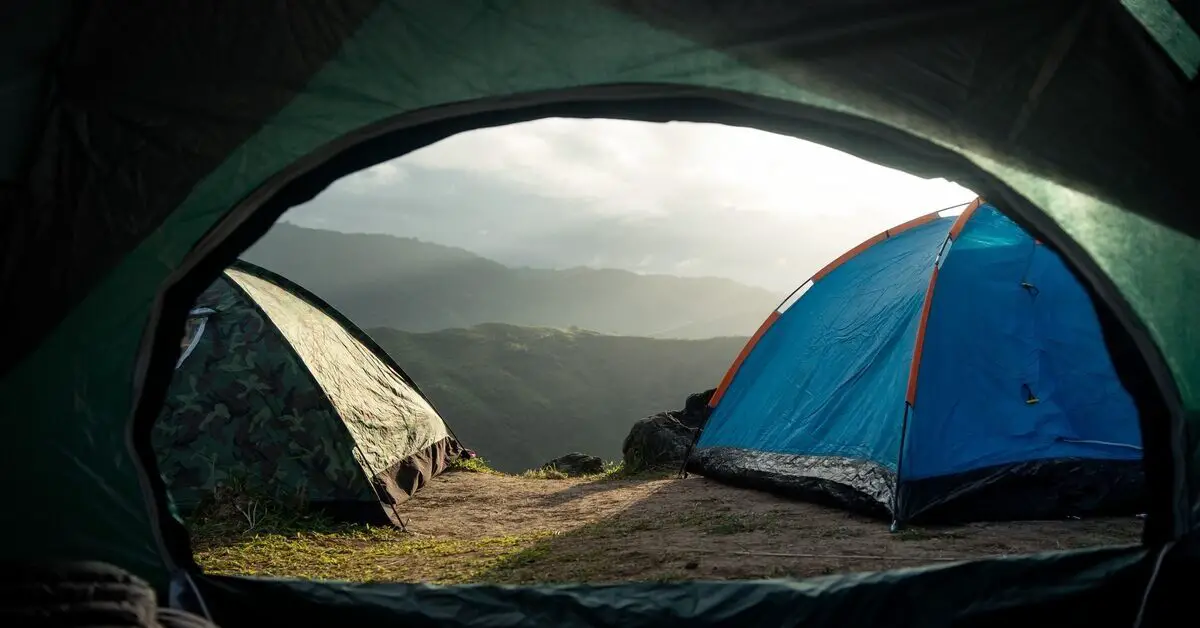tent door at a camping site