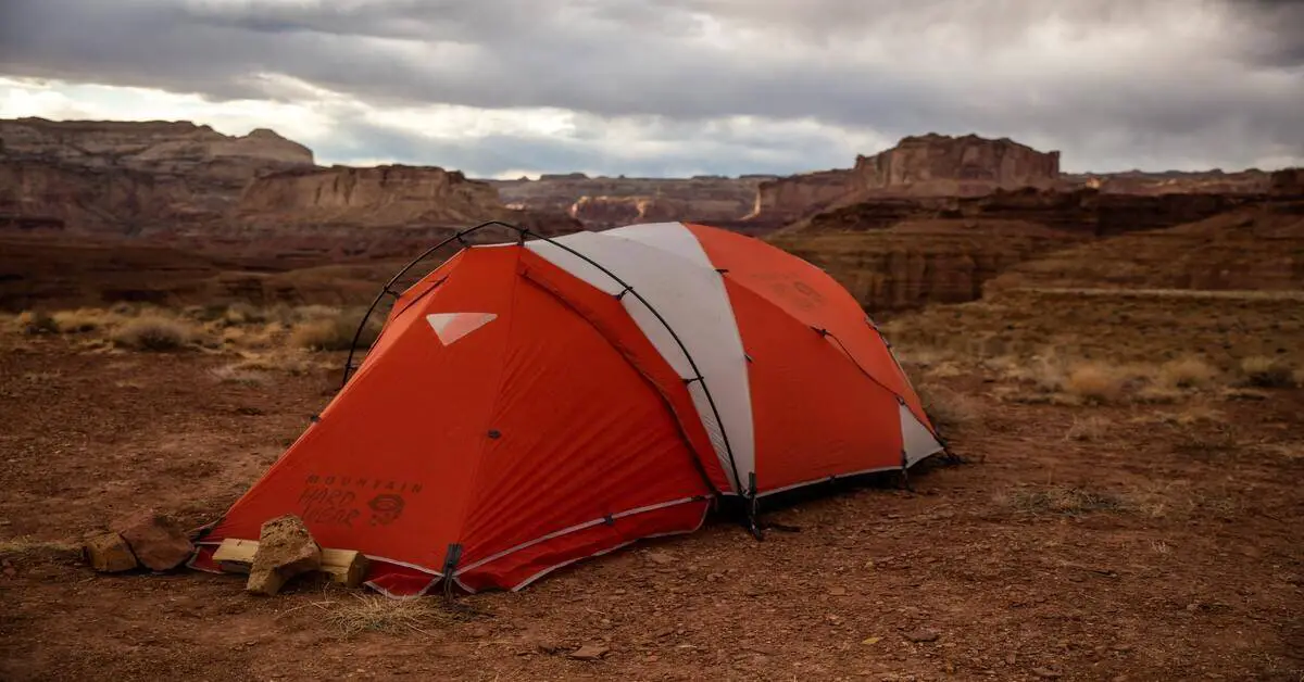 camping tent in the backcountry