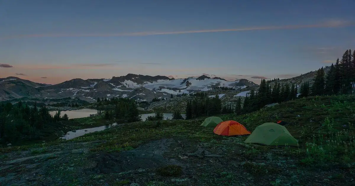 backcountry camping in the mountains