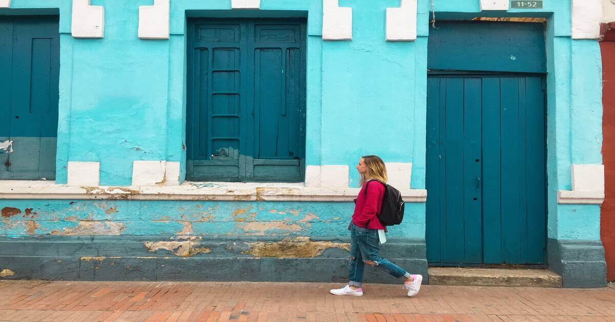 woman walking briskly