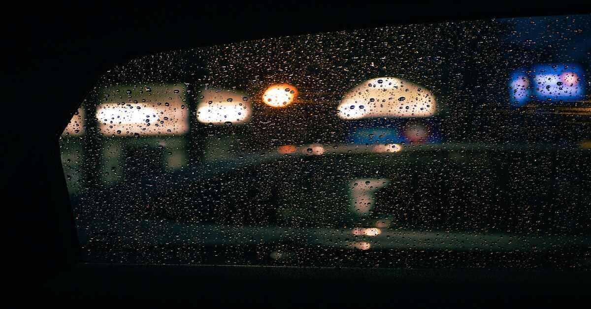 Inside car at night