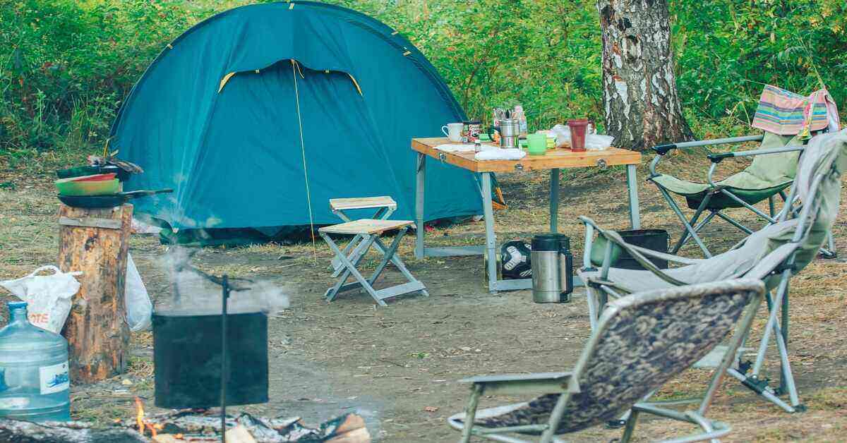 campsite with table and chairs