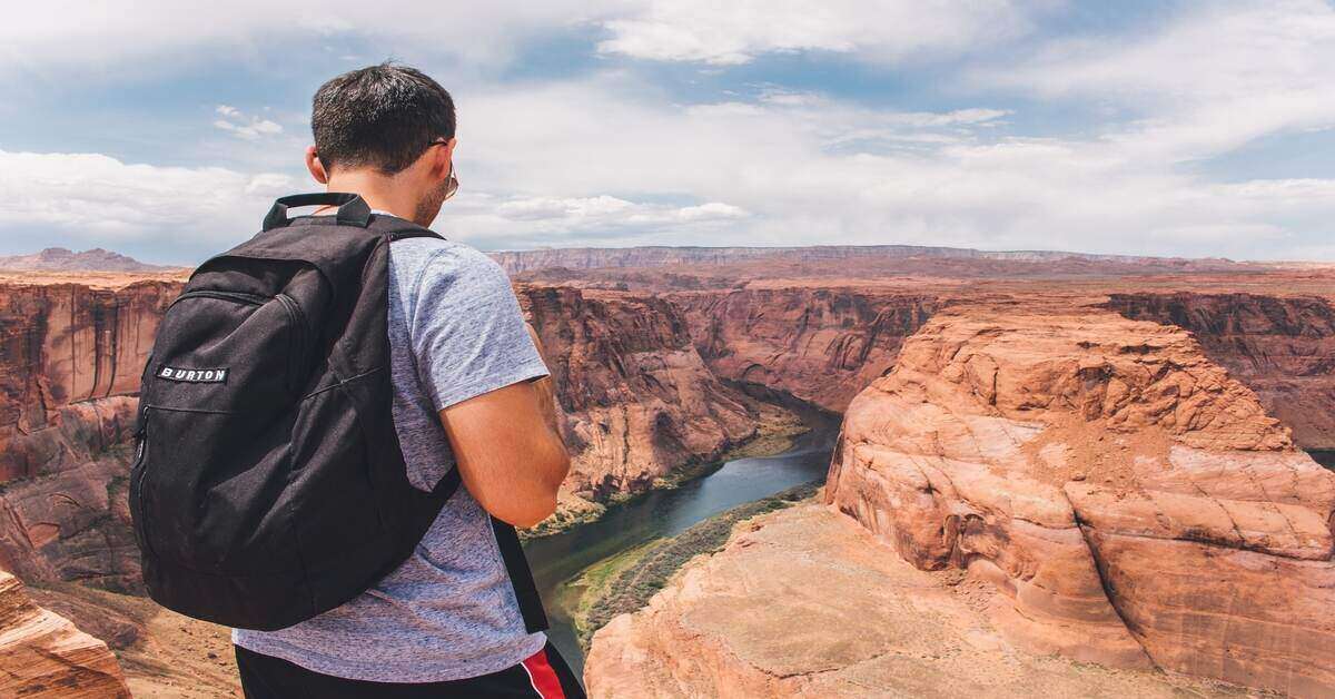 backpacker at the Grand Canyon