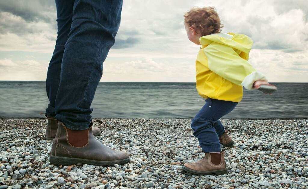 Man and kid wearing blundstones