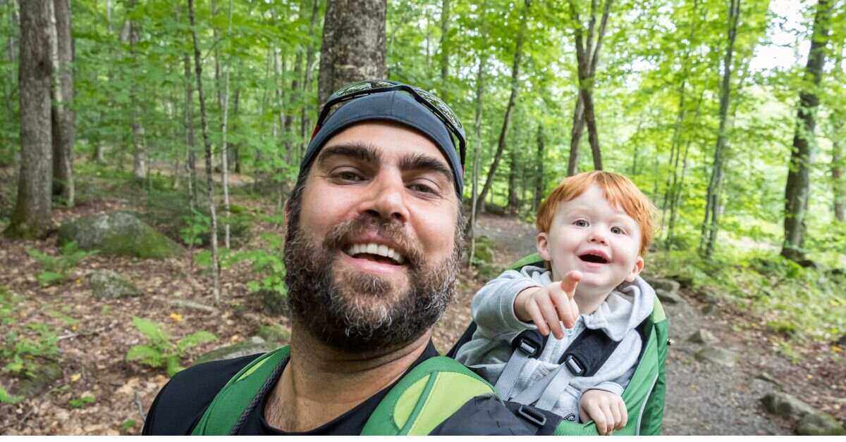 hiker with toddler