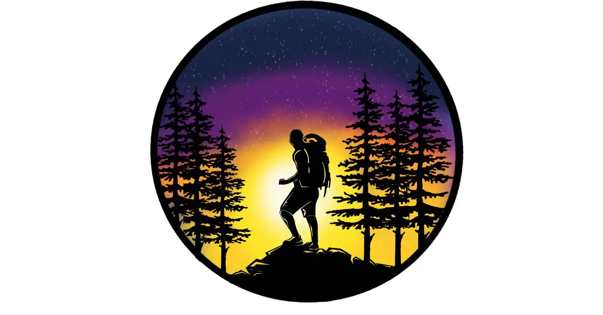 Graphic of a hiker with backpack