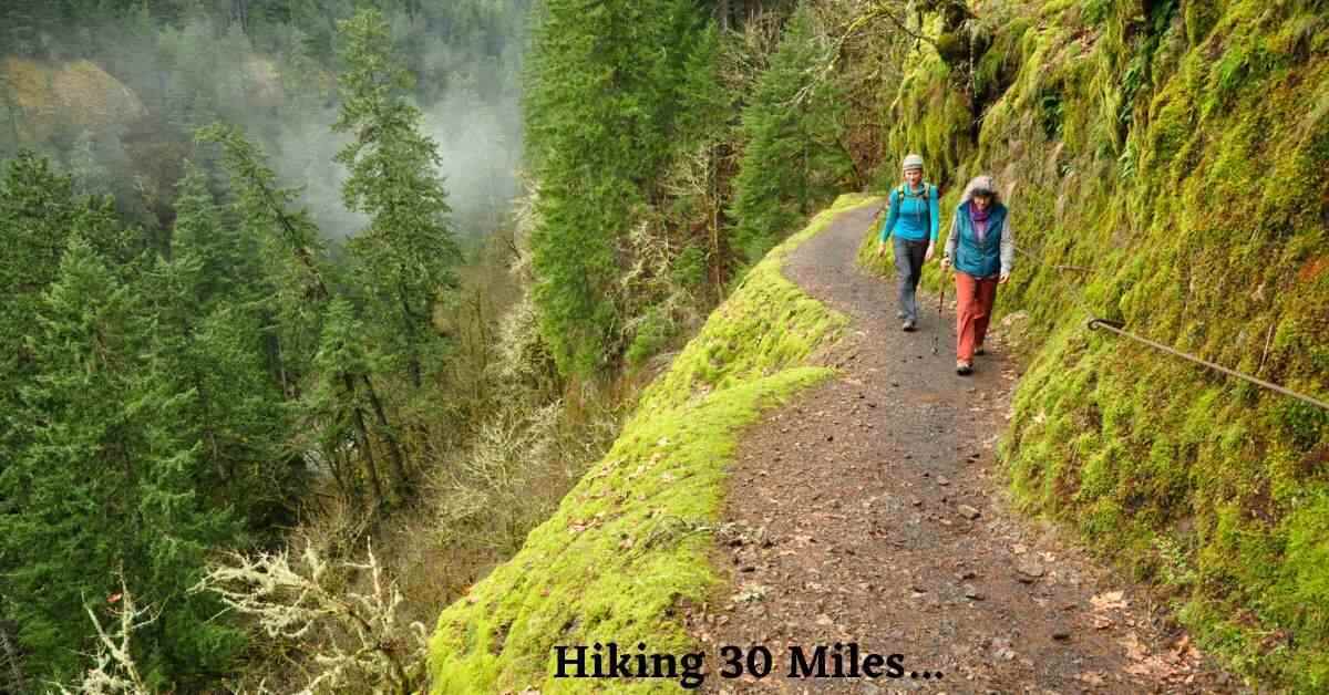 Photo of two hikers on a trail